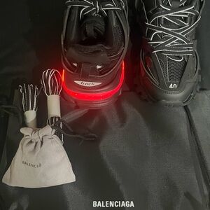 Balenciaga Track Sneakers with LED Light - Black and Red